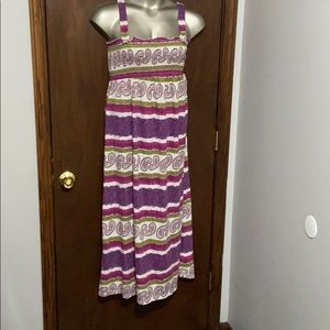Faded Glory Purple White Paisley Pattern Dress
